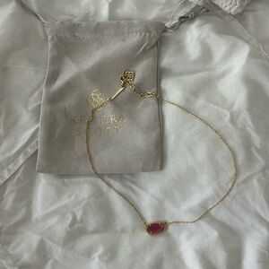 Kendra Scott Gold Elisa Pink Stone Necklace